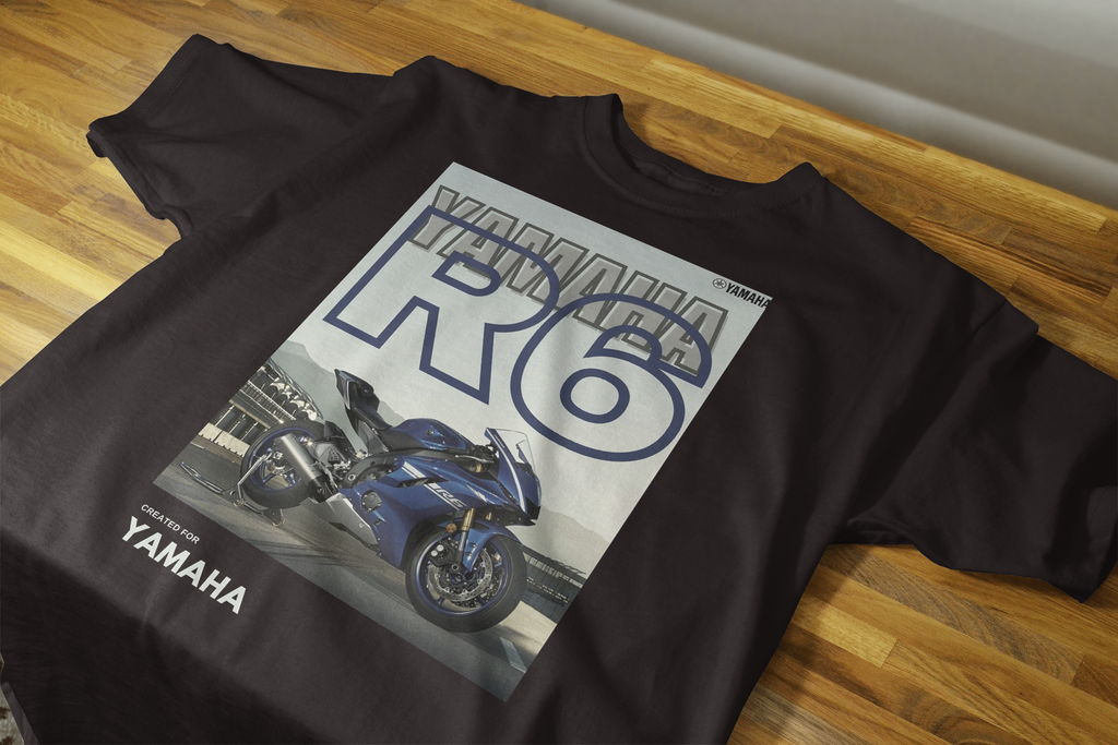 YAMAHA BLACK COTTON OVERSIZES T-SHIRTS