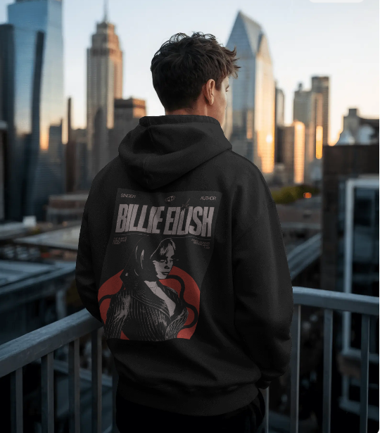 BILLIE EILISH BLACK OVERSIZED HOODIE