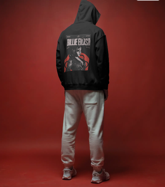 BILLIE EILISH BLACK OVERSIZED HOODIE