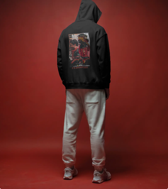 F1 CARLOS SAINZ BLACK OVERSIZED HOODIE