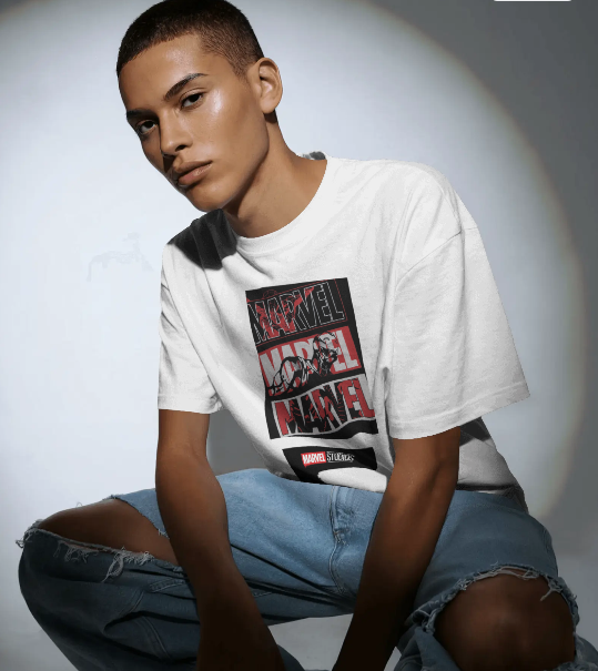 MARVEL DESIGNED WHITE COTTON T-SHIRT