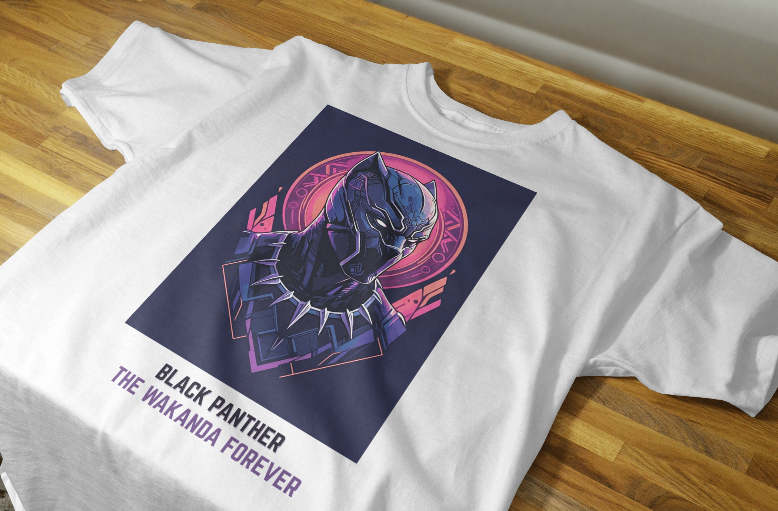 PANTHER DESIGNED OVERSIZED WHITE COTTON T-SHIRT